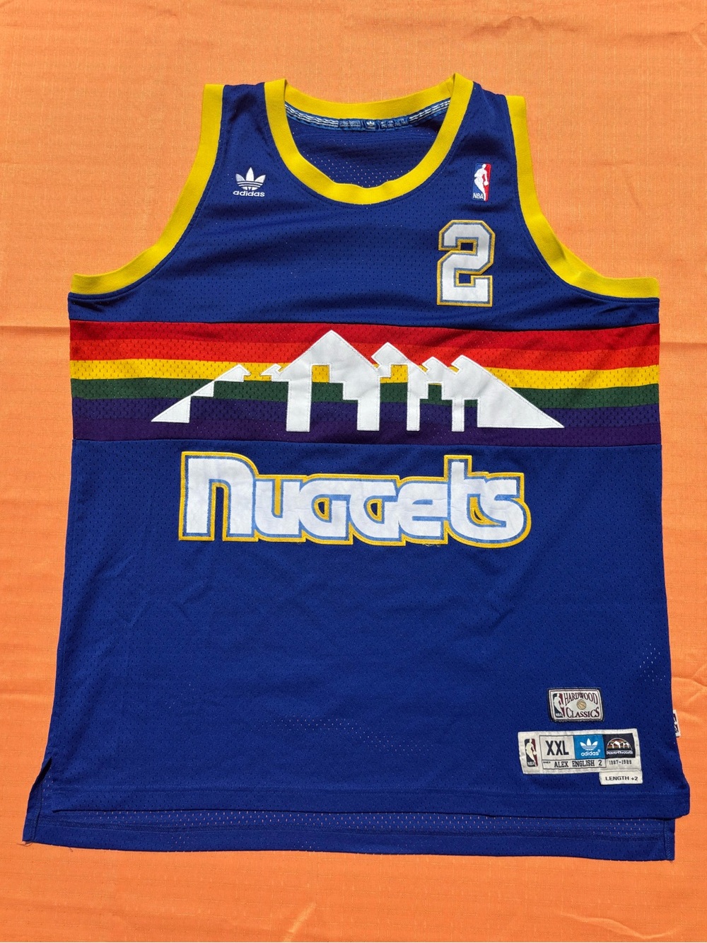Adidas Denver Nuggets #2 Alex English jersey - XXL